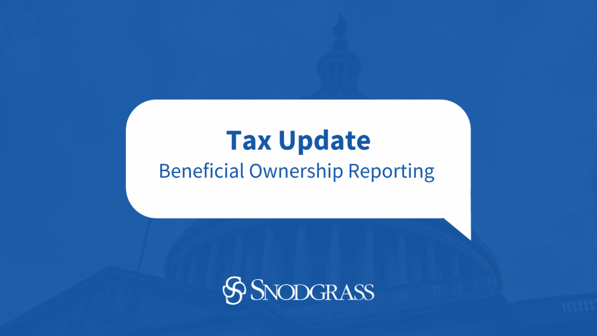 Tax Update – Beneficial Ownership Reporting