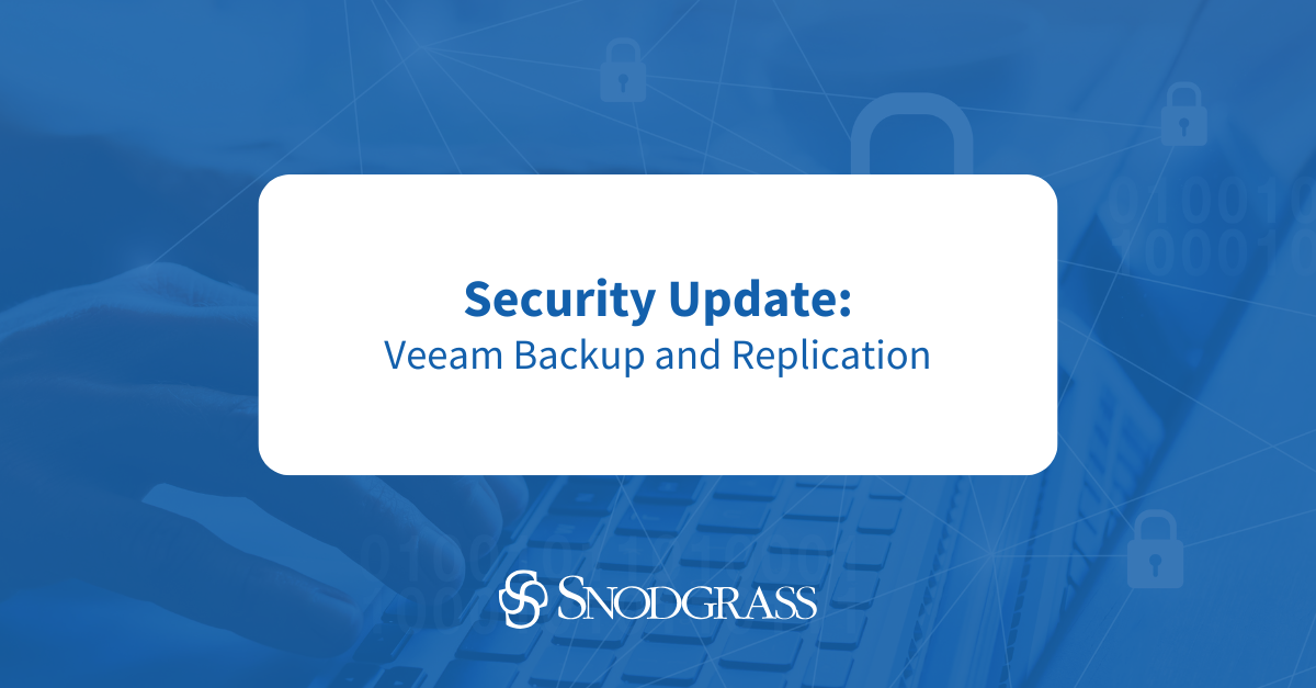 Security Update: Veeam Backup and Replication